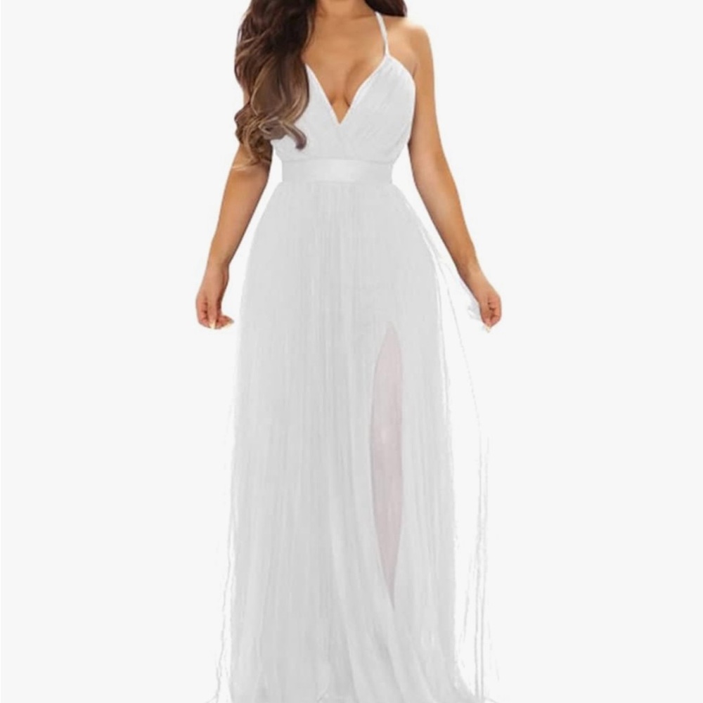 Elegant White Women's Dress